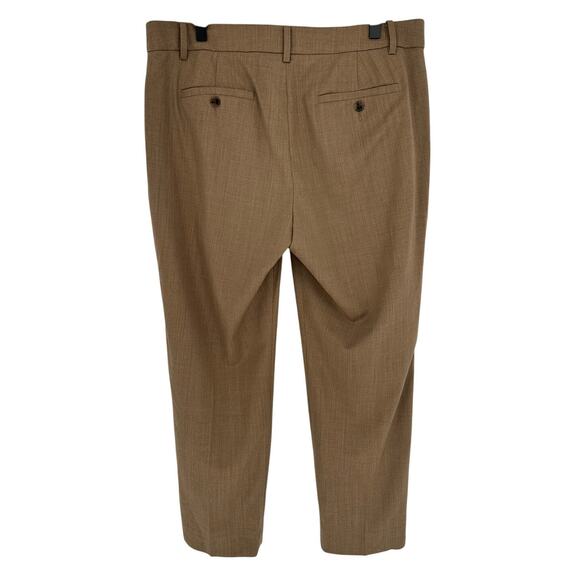 Banana Republic Italian Wool Trousers Tan Straight Leg High Waist Business 12 - Picture 2 of 10